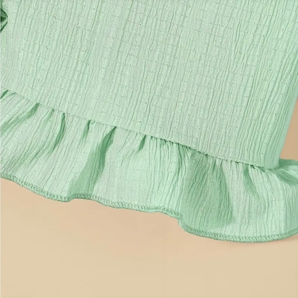 Baby Girl 12-18 m Floral Embroidered Two-Piece Sets Mint& Lavender Summer Shorts - Picture 12 of 12